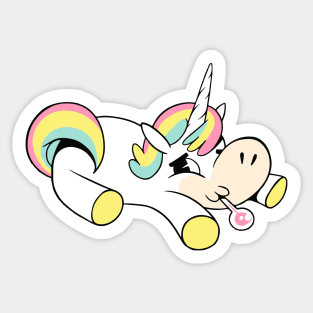 sick unicorn Sticker